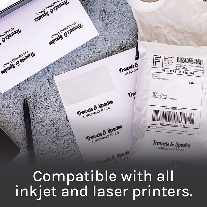 Premium Label Supply White Sticker Address Labels - 2"" x 4"" - Laser/Inkjet Compatible - (10 per Sheet), 500 Sheets - 5,000 Total Adhesive Labels - Image 2